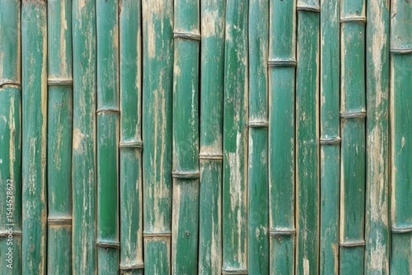Obraz Vibrant green bamboo stalks in natural setting. AI generated