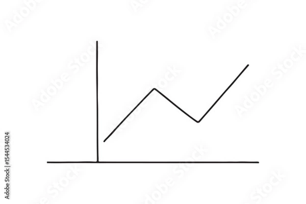 Fototapeta Data chart continuous one line drawing minimalism design