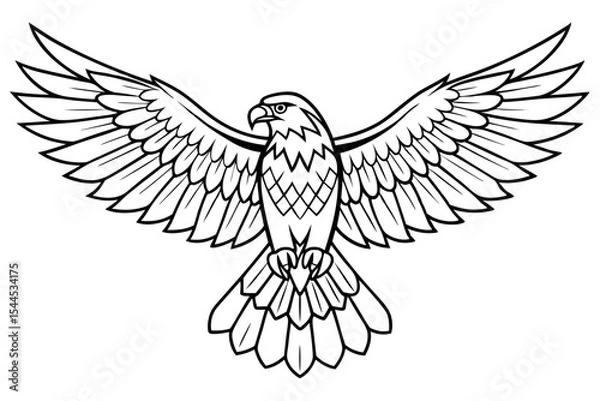 Fototapeta Minimal Hawk Bird Vector Illustration