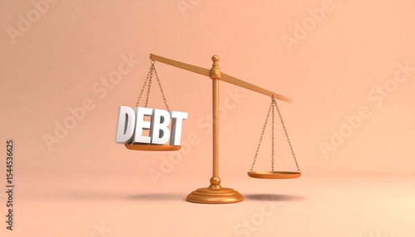 Fototapeta Debt Scale Tipping Justice