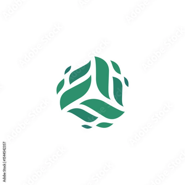 Obraz Creative Abstract Leaf Beauty Logo. leaf icon dynamic green color energy