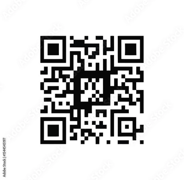Fototapeta High-resolution QR code for seamless digital access and information retrieval – minimalist black and white matrix barcode design