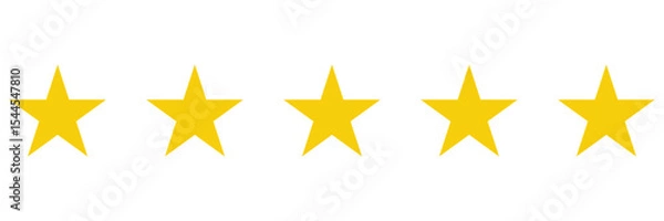Obraz Customer rating feedback concept. Five stars review icon set. For mobile applications. yellow 5 star icon vector.