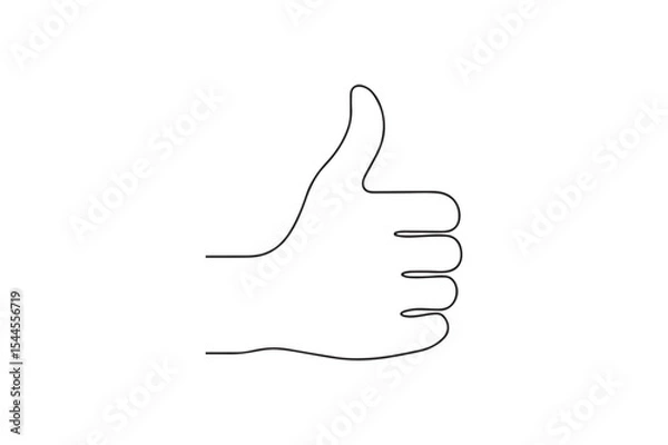 Fototapeta Thumbs up continuous one line drawing minimalism design