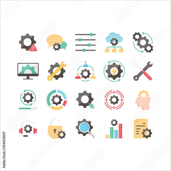 Obraz Simple set of settings icons, control , management, Options