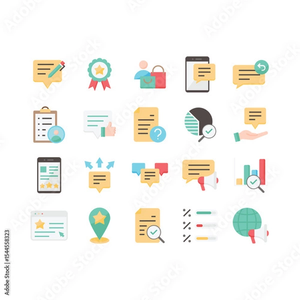 Obraz set of survey icons, feedback, opinion, review