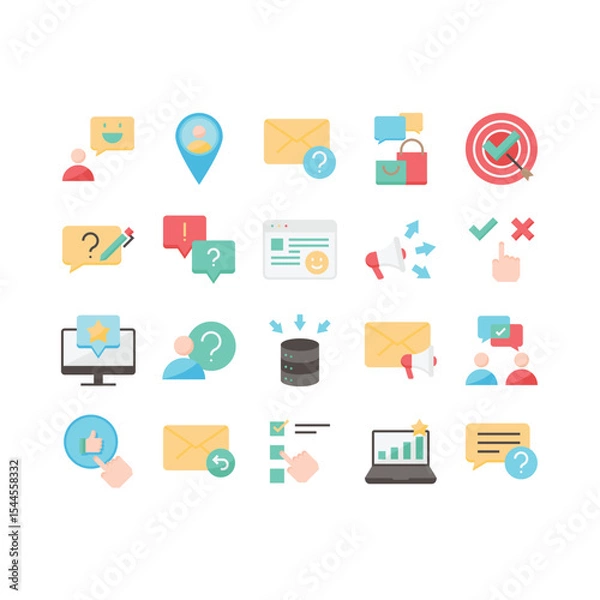 Obraz set of survey icons, feedback, opinion, review