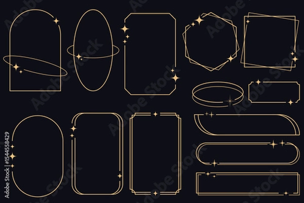 Obraz minimalist aesthetic line frames, trendy line element collection