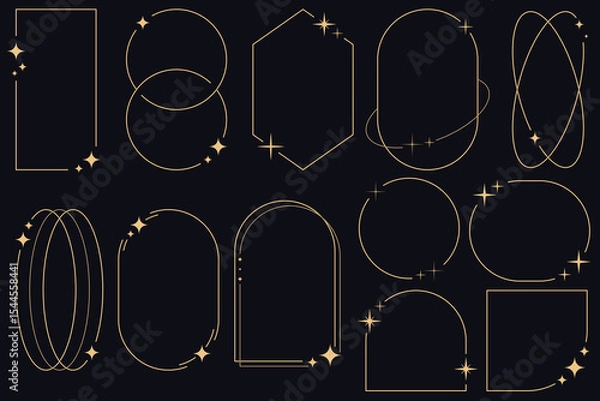 Obraz minimalist aesthetic line frames, trendy line element collection