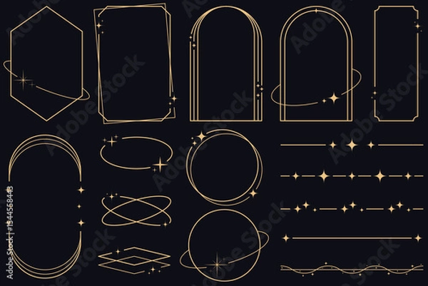 Obraz minimalist aesthetic line frames, trendy line element collection