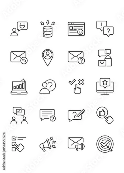 Obraz set of survey icons, feedback, opinion, review
