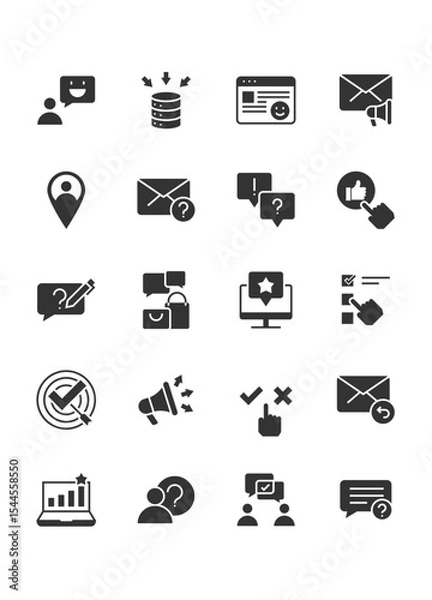 Obraz set of survey icons, feedback, opinion, review