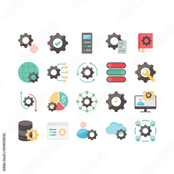 Obraz Simple set of settings icons, control , management, Options