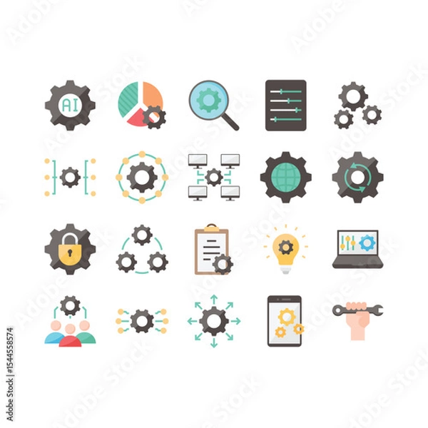 Obraz Simple set of settings icons, control , management, Options