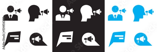 Fototapeta Icons for public relations . Vector for websites, mobile interfaces, presentations, banner, visual branding etc. Vector illustration. isolated on white and black background. EPS 10