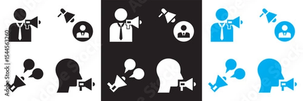 Fototapeta Icons for public relations . Vector for websites, mobile interfaces, presentations, banner, visual branding etc. Vector illustration. isolated on white and black background. EPS 10