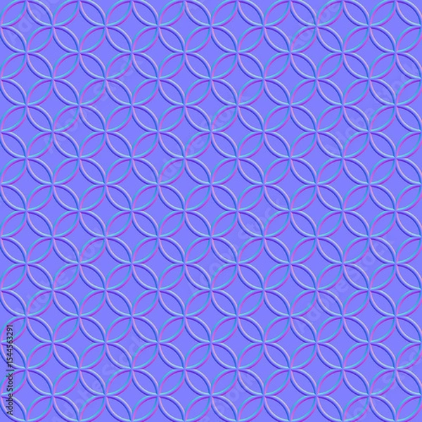 Obraz Normal map pattern with a row of circle objects (completely seamless pattern)