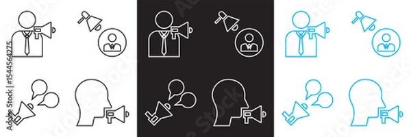 Fototapeta Icons for public relations . Vector for websites, mobile interfaces, presentations, banner, visual branding etc. Vector illustration. isolated on white and black background. EPS 10