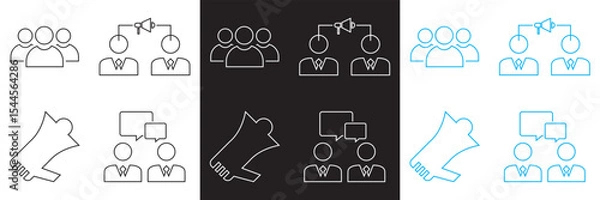 Fototapeta Icons for public relations . Vector for websites, mobile interfaces, presentations, banner, visual branding etc. Vector illustration. isolated on white and black background. EPS 10