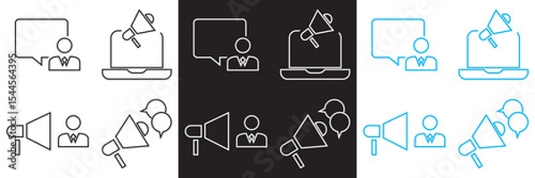 Fototapeta Icons for public relations . Vector for websites, mobile interfaces, presentations, banner, visual branding etc. Vector illustration. isolated on white and black background. EPS 10