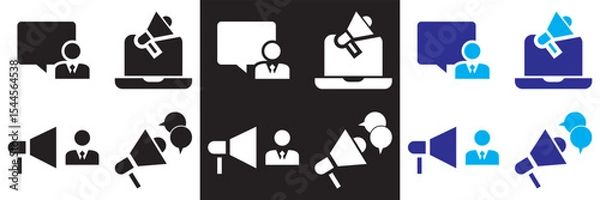 Fototapeta Icons for public relations . Vector for websites, mobile interfaces, presentations, banner, visual branding etc. Vector illustration. isolated on white and black background. EPS 10