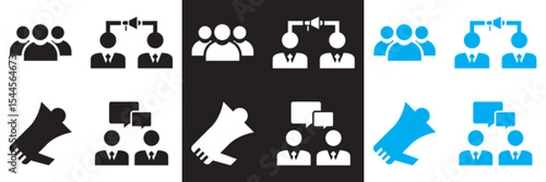 Fototapeta Icons for public relations . Vector for websites, mobile interfaces, presentations, banner, visual branding etc. Vector illustration. isolated on white and black background. EPS 10