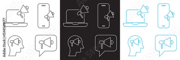 Fototapeta Icons for public relations . Vector for websites, mobile interfaces, presentations, banner, visual branding etc. Vector illustration. isolated on white and black background. EPS 10
