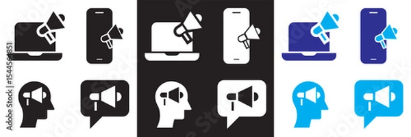 Fototapeta Icons for public relations . Vector for websites, mobile interfaces, presentations, banner, visual branding etc. Vector illustration. isolated on white and black background. EPS 10