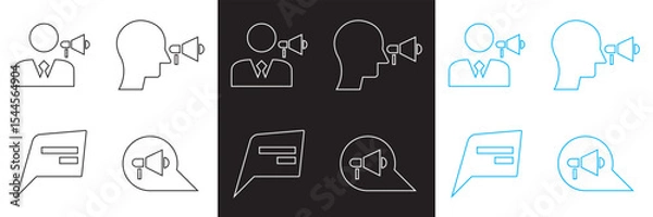 Fototapeta Icons for public relations . Vector for websites, mobile interfaces, presentations, banner, visual branding etc. Vector illustration. isolated on white and black background. EPS 10