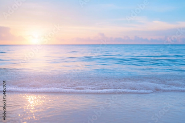 Obraz morning sea in soft pink light
