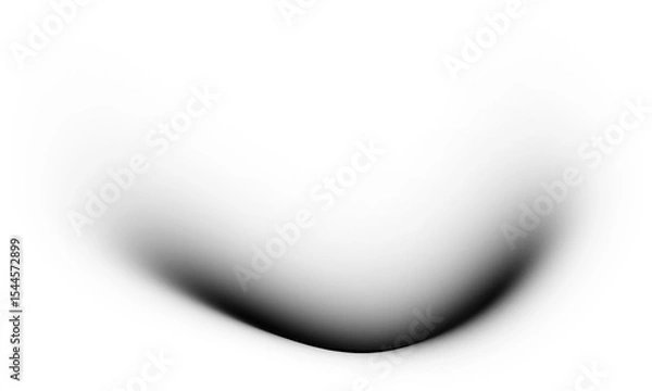 Fototapeta Curved abstract black form with fade-out effect and depth illusion.
