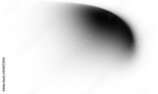 Fototapeta Rounded black ink shape with smooth gradient and white surround