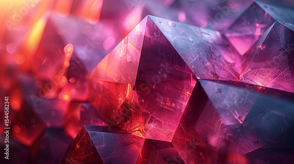 Obraz Digital Abstract with Glowing Angles and Shapes