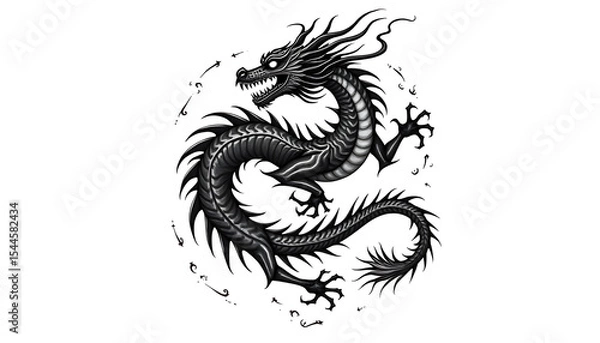 Obraz tribal dragon fly tattoo