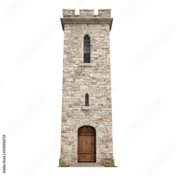 Fototapeta Isolated Stone Tower with Transparent Background for Creative Use