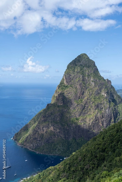 Fototapeta St.Lucia - Pitons - Wanderung - Tet Paul Nature Trail mit tollem Ausblick