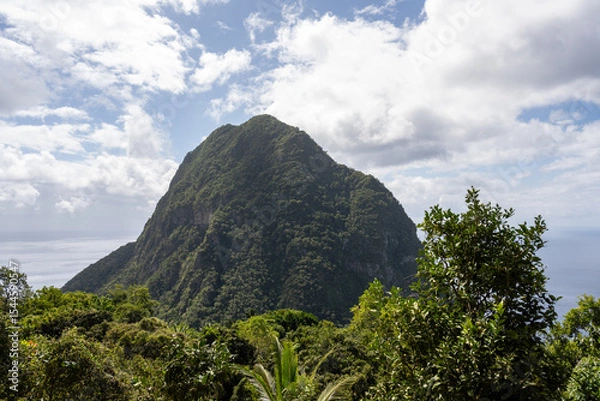 Fototapeta St.Lucia - Pitons - Wanderung - Tet Paul Nature Trail mit tollem Ausblick