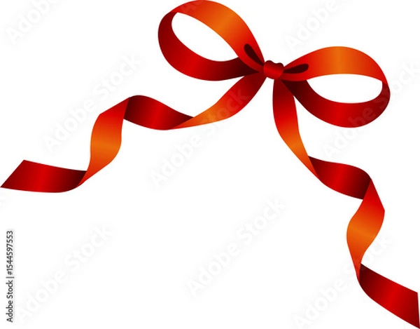 Obraz Flowing Red and Orange Ribbon Bow