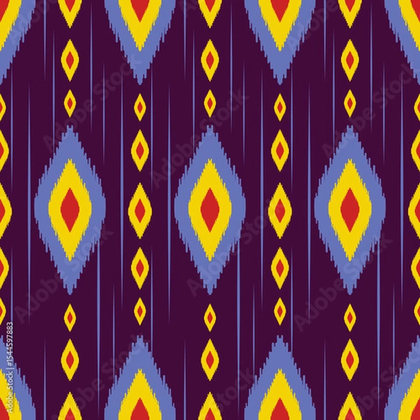 Obraz Beautiful Ikat seamless pattern design by geometric 