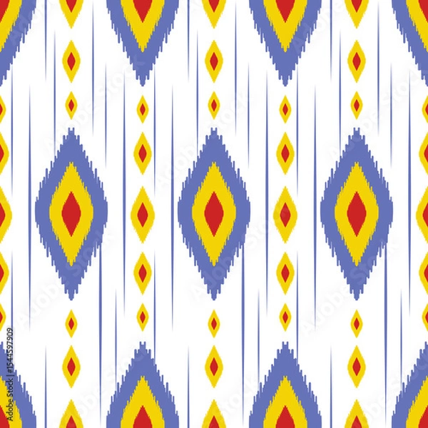 Obraz Beautiful Ikat seamless pattern design by geometric 