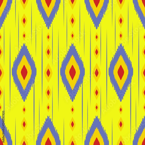 Obraz Beautiful Ikat seamless pattern design by geometric 
