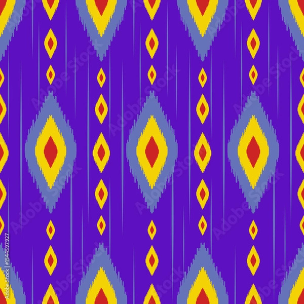 Obraz Beautiful Ikat seamless pattern design by geometric 