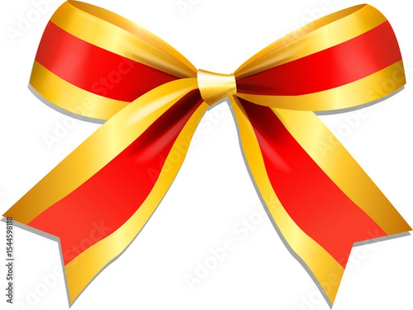 Obraz Red and Gold Striped Bow Horizontal