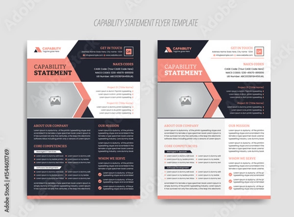 Fototapeta Capability Statement Template Design