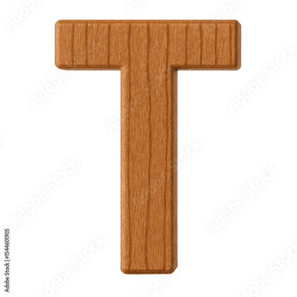 Fototapeta "Wooden Alphabet Letters A–Z Clipart – Realistic carved wood texture with smooth 3D finish. Each letter is crafted to look like it’s made from natural oak wood, perfect for educational materials.