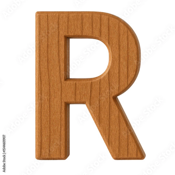 Fototapeta "Wooden Alphabet Letters A–Z Clipart – Realistic carved wood texture with smooth 3D finish. Each letter is crafted to look like it’s made from natural oak wood, perfect for educational materials.