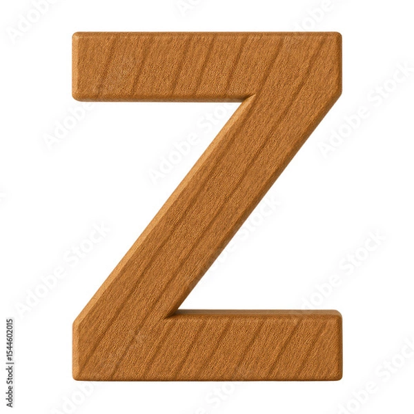 Fototapeta "Wooden Alphabet Letters A–Z Clipart – Realistic carved wood texture with smooth 3D finish. Each letter is crafted to look like it’s made from natural oak wood, perfect for educational materials.
