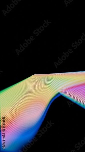 Fototapeta a colorful wave of light on a black background