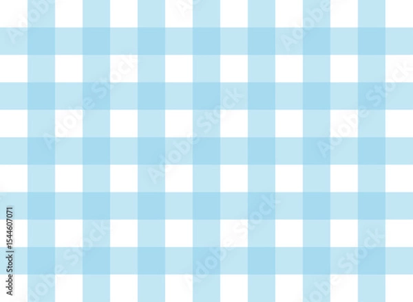 Fototapeta Gingham Check Pattern Light Blue and White