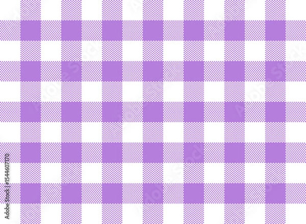 Fototapeta Gingham Check Pattern Purple and White